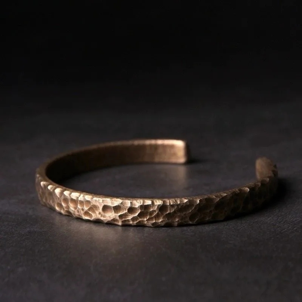 Textured Bronze Cuff Bracelet
